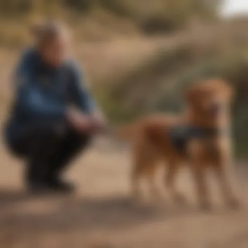 Therapy dog assisting a person with mobility challenges