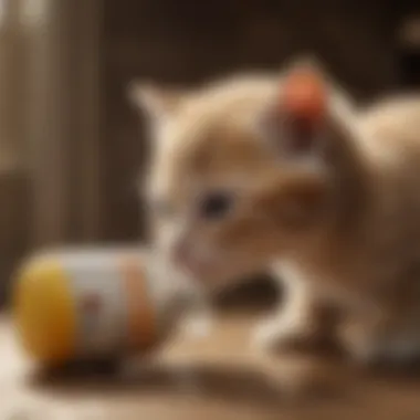 Proper Nutrition for Neonatal Kittens A feeding bottle filled with formula for neonatal kittens