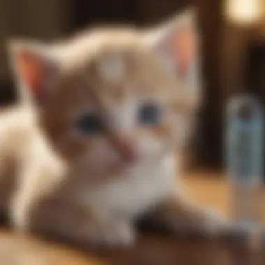 Health Monitoring Essentials for Newborn Kittens A thermometer checking a kitten's temperature