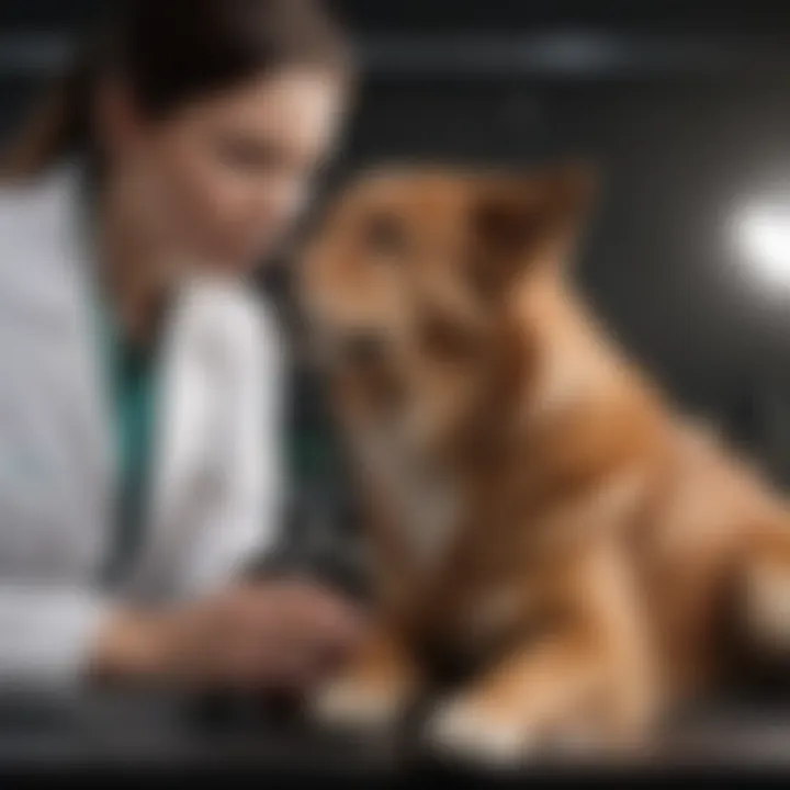 Veterinarian performing echocardiogram on a dog