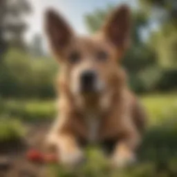 A healthy dog enjoying the outdoors, free from pests.
