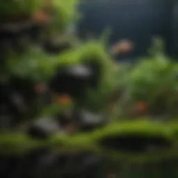 A beautifully aquascaped fishtank showcasing aquatic plants and colorful fish