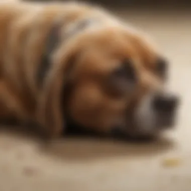 Close-up of fleas on dog's fur