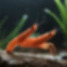 Vibrant Shrimp Species in Aquascape