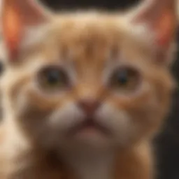 Close-up of a kitten's fur showing signs of fleas