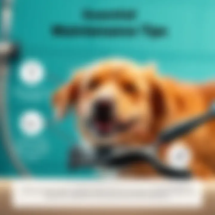 Essential Maintenance Tips An informative graphic depicting maintenance tips for pet grooming razors, emphasizing cleanliness and longevity.