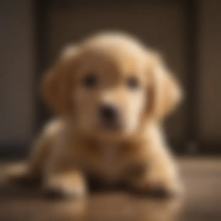 Curious Golden Retriever puppy looking at the camera