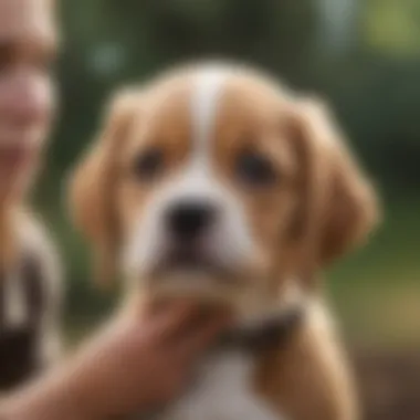 Puppy bonding with owner through play