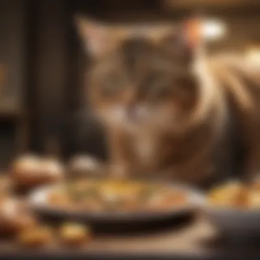 Nutritional meal prepared for a senior cat