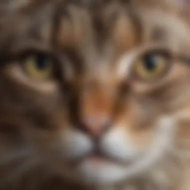 Close-up of a senior cat's face showcasing its wise eyes