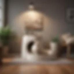 A serene space showcasing a well-placed litter box in a cozy corner