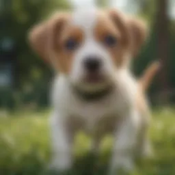 A happy puppy playing in the grass, free of fleas