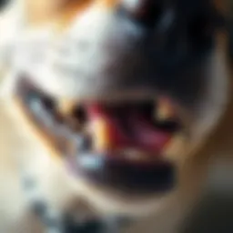 Close-up of a dog's mouth showing an inflamed tooth