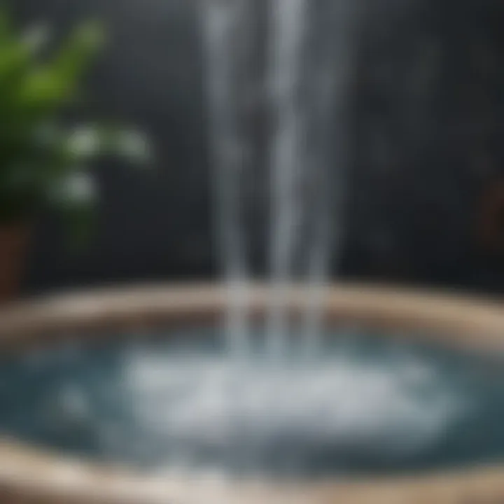 Close-up of water flowing in a pet fountain