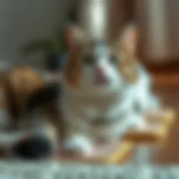 Cats using wee wee pads indoors