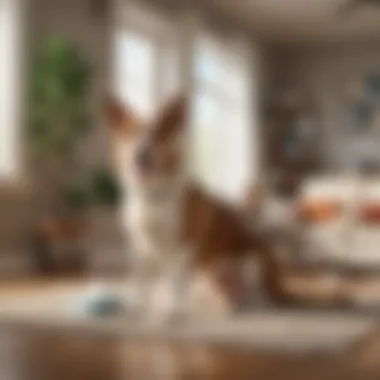 Healthy Home with Dog Dander Wipes Illustration of a clean home environment free from dog allergens