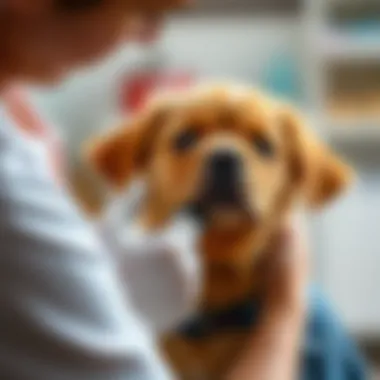 Applying Nutri Vet for Optimal Pet Care Pet owner applying Nutri Vet solution