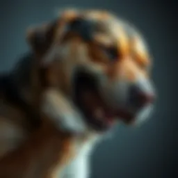 A distressed dog scratching its skin due to severe itching.