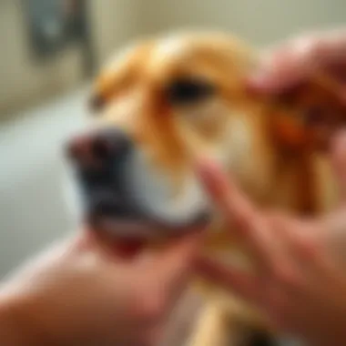 Natural Remedies for Itching Relief in Dogs Natural remedies being applied to a dog's skin to alleviate itching.