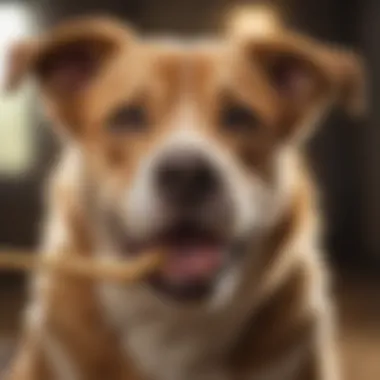 Happy Dog Enjoying Crunchy Bully Stick