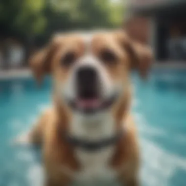 Dog enjoying a refreshing swim in a pool