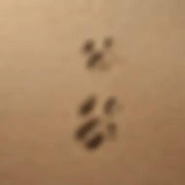 Pet paw prints in the sand