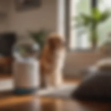 Harmony Between Pets and Clean Air Pet-Friendly Air Purifier in Cozy Pet-Filled Home