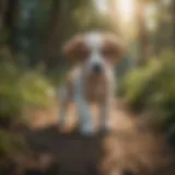 Puppy exploring outdoor environment