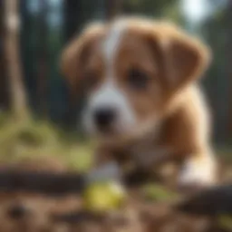 Curious puppy investigating its surroundings