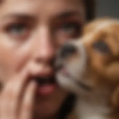 Exploring Affection Through Licking Curious Puppy Licking Owner's Face
