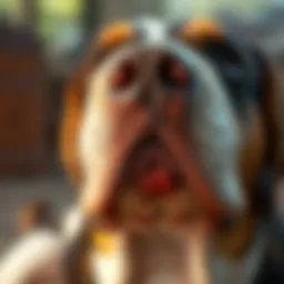 Close-up of a dog's skin with irritation