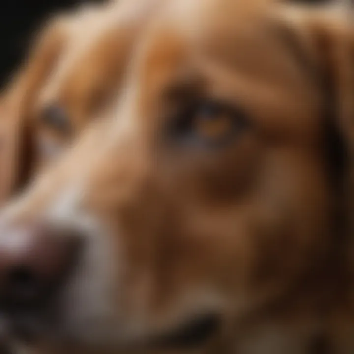 A close-up of a dog displaying symptoms of distemper, emphasizing the seriousness of the condition.