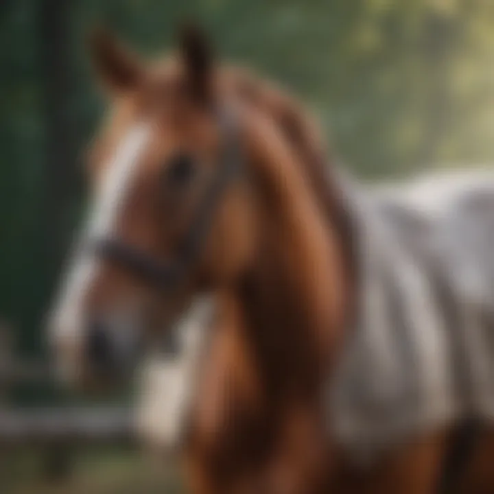 Detailed illustration showing proper blanket coverage on a horse