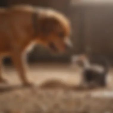 Dog and Cat Interaction with Kitty Litter