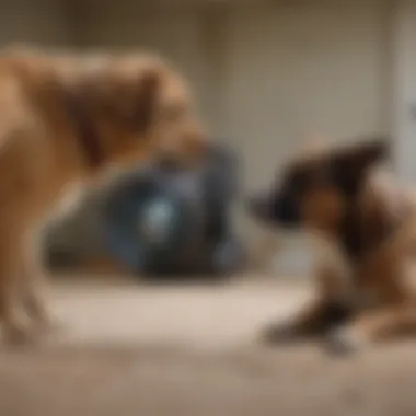 Veterinarian examining dog for health issues