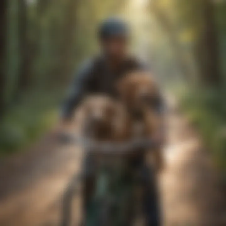 Dog and owner bonding during a bike ride