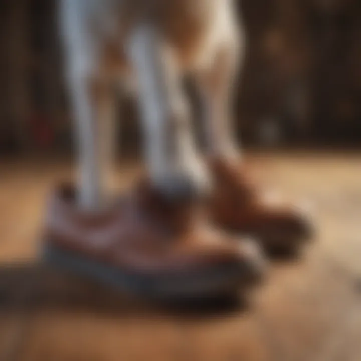 Close-up of dog shoes showcasing features