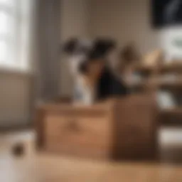 Stylish wooden dog toy box for aggressive chewers