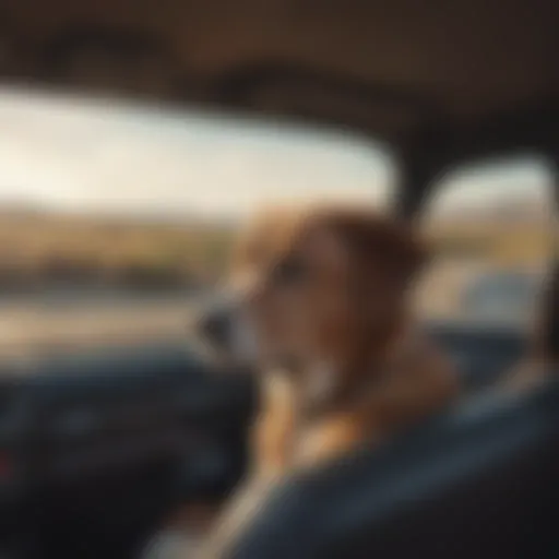 Dog Traveling Comfortably in Car