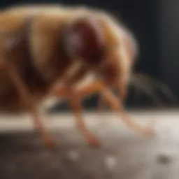 Close-up of fleas on a pet's fur