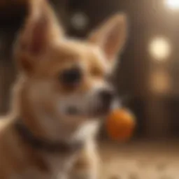Chihuahua with toy in mouth
