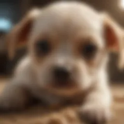 Close-up of a puppy with fleas