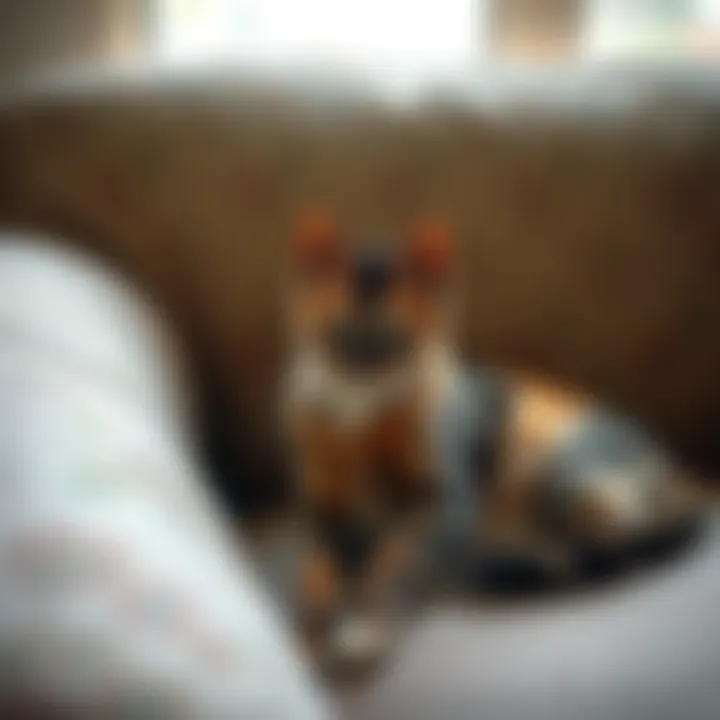 Freshly cleaned upholstery after cat urine removal