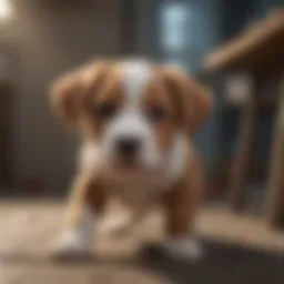 Puppy Engaged in Playful Distraction