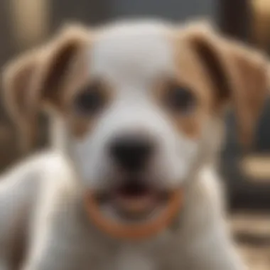 Puppy playing with frozen teething ring