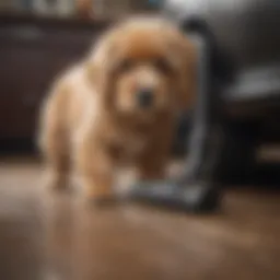A vacuum cleaner effectively removing pet hair from a car interior.