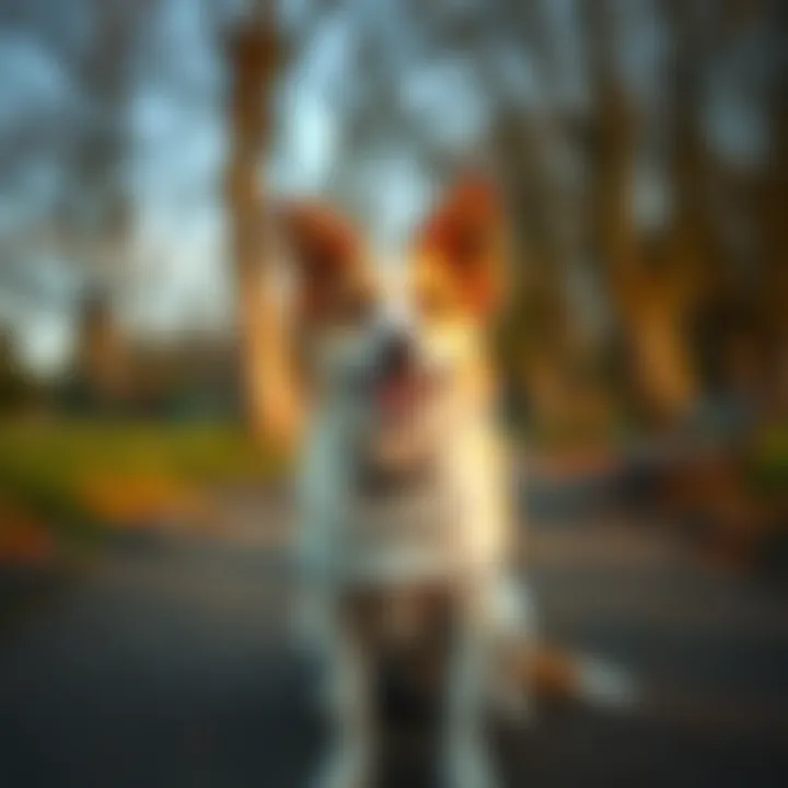 A dog enjoying a peaceful park environment