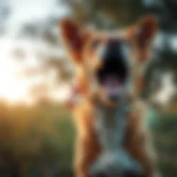 Dog barking alerting its owner