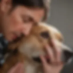 Veterinarian examining a dog's ears