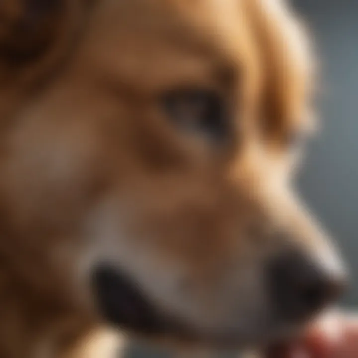 Veterinarian examining dog's ear for mites